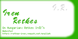 iren retkes business card